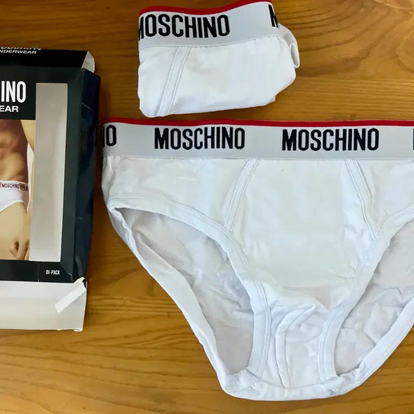 [BUNJANG] Moschino Underwear Men's Briefs 2-Pack White / 모스키노 언더웨어 남성 삼각팬티 화이트