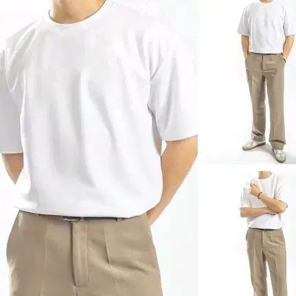 [BUNJANG] Organic Cotton 100% Basic Short Sleeve T-Shirts (Set of 4, White, 3XL) / 110코튼4장 새제품택부착 미개봉미착용4매입 오가닉코튼100프로 3XL