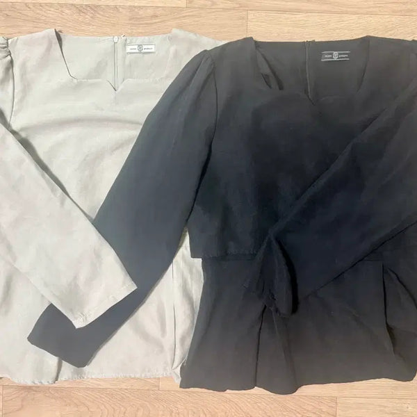 [BUNJANG] Rirancoe Blouse Bundle Set (Beige & Black) / [일괄] 리리앤코 블라우스 베이지&블랙 2장