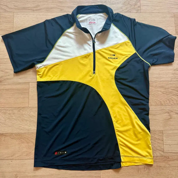 [BUNJANG] Eider Functional T-Shirt Size S Yellow/Navy / EIDER 아이더 기능성 S사이즈 티셔츠 옐로우/네이비