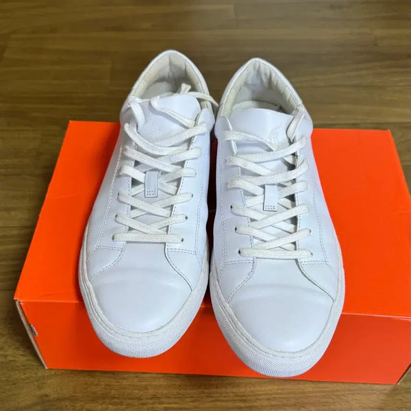 [BUNJANG] Polo Germain Leather Sneakers White US 8.5 (265mm) / 폴로 저메인 레더 스니커즈 화이트 8.5 (265mm) 실착2회