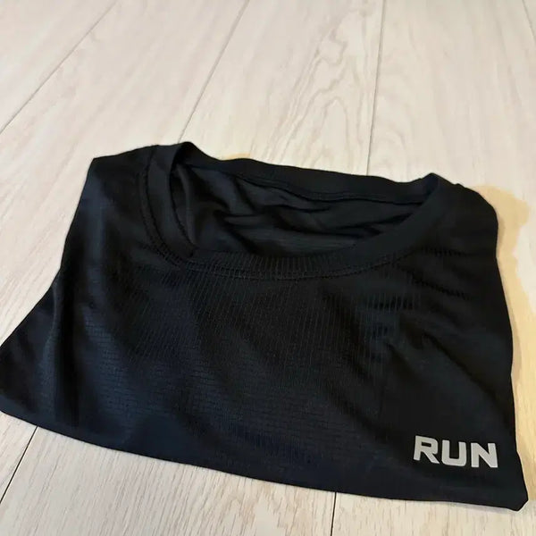 [BUNJANG] Black RUN Functional Short-Sleeve T-Shirts (5-Pack) / 검정색 RUN 기능성 반팔 티셔츠 5장