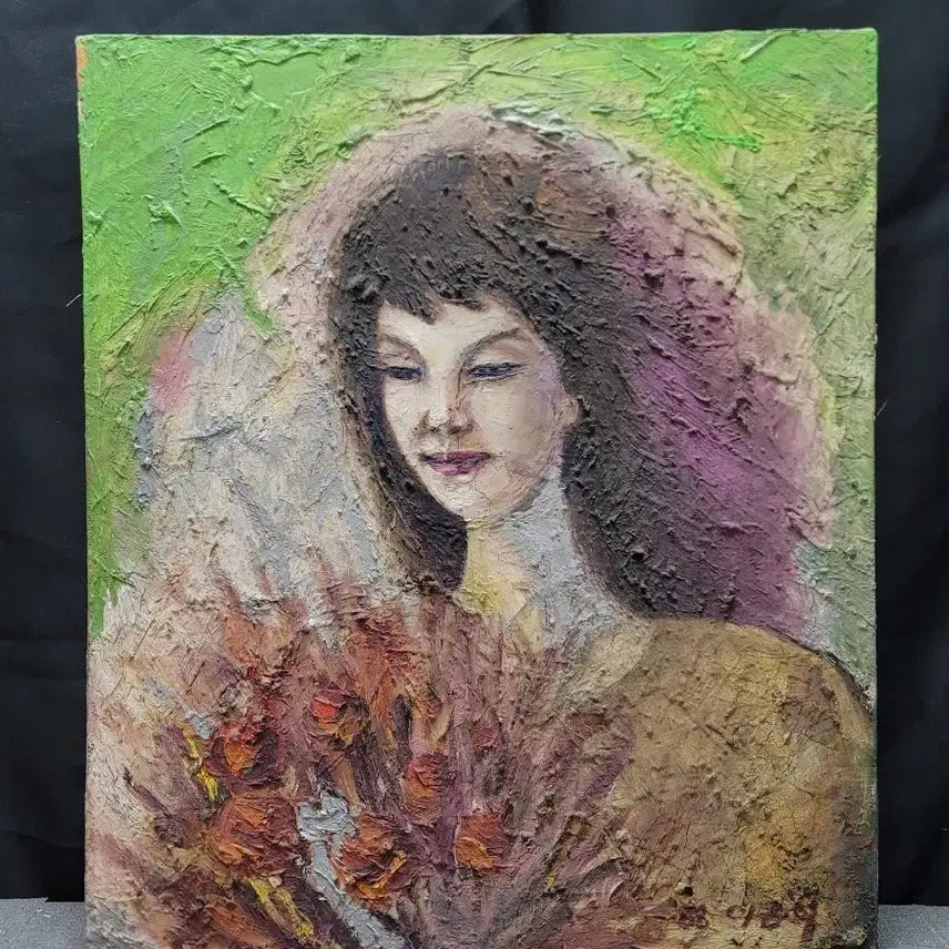 [BUNJANG] Lee Geun-hee Oil Portrait Painting (1988) / 이근희작가 유화 초상화 그림 1988년 10호