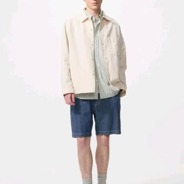 [BUNJANG] Uniqlo Stretch Easy Short Pants (Denim) / 유니클로 스트레치이지쇼트팬츠(데님)