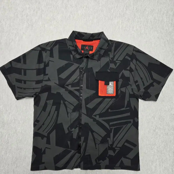 [BUNJANG] Men's Jordan Short Sleeve Zip-Up Shirt / 남성 M 조던 셔츠 반팔 집업
