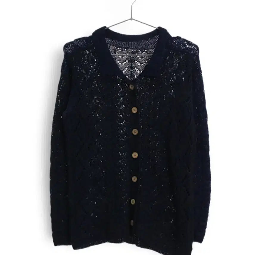 [BUNJANG] Vintage Navy Knit Cardigan / 빈티지 네이비 니트 가디건