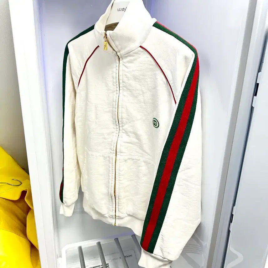 [BUNJANG] Gucci Three-Stripe Zip-Up Jacket White / 구찌 삼선 스트라이프 95 화이트 집업 자켓