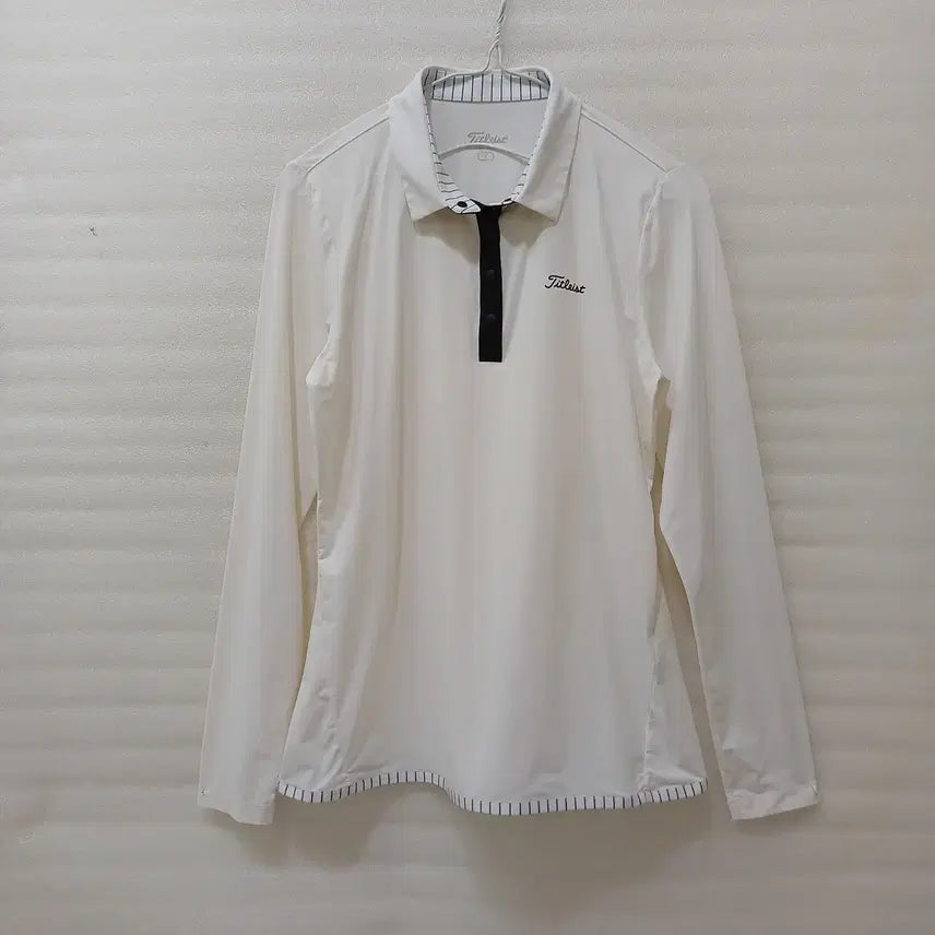 [BUNJANG] Titleist Women's Long Sleeve Golf Polo Shirt (White, Size L) / 타이틀리스트 골프 여름 얇은 카라 긴팔 티 여성 M L 흰색 사랑봉봉