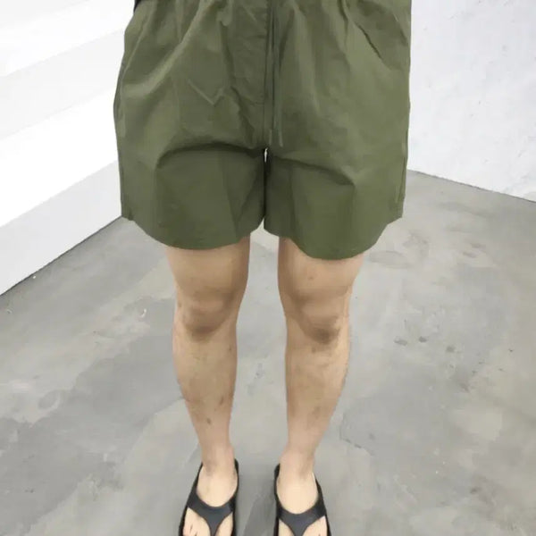 [BUNJANG] Nylon 5-Part Banding Short Pants (XL, Khaki/Light Khaki) / 나일론 5부 밴딩 숏팬츠 XL(32~34)사이즈 카키,연카키 일괄 판매.