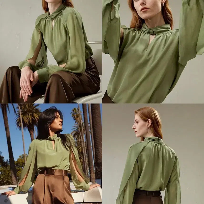 [BUNJANG] Lilysilk 100% Silk Blouse / 새상품 Lilysilk 릴리실크 소매트임 블라우스