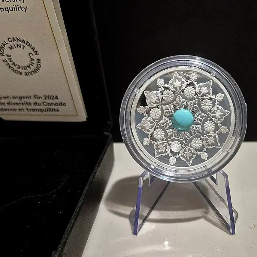 [BUNJANG] Royal Canadian Mint Turquoise Inlaid Silver Coin 1 oz 99.99 Fine / 한정판 캐나다조폐국 터기석 삽입 은화 1온스 99.99 포나인