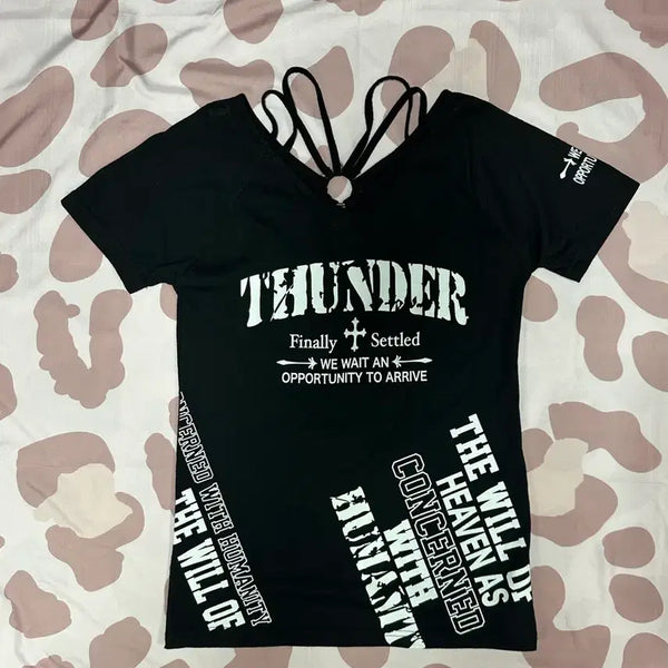 [BUNJANG] Punk Bondage Short Sleeve T-Shirt / 펑크 본디지 반팔 티셔츠 슬리브리스