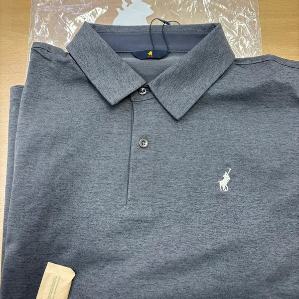 [BUNJANG] Polo Ralph Lauren Grey Long Sleeve Polo Shirt (New) / 폴로 랄프로렌 그레이 카라셔츠(새상품)