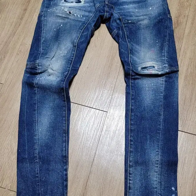 [BUNJANG] DSQUARED2 Sexy Black Leather Patch Tidy Biker Jeans EU44 / 디스퀘어드 섹시 블랙래더패치 타이디바이커 74LB0970 EU44