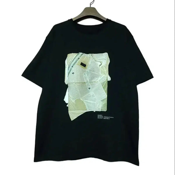 [BUNJANG] Jiyong Kim Exhibition Graphic Print T-Shirt - Black, Size L / [L]지용킴 전시 반팔