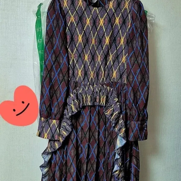 [BUNJANG] Lucky Chouette Patterned Long Dress / 럭키슈에뜨 패턴.롱원피스오늘만 가격냐림
