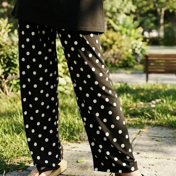 [BUNJANG] Black Polka Dot Wide Fit Trousers / 새상품 검정색 도트 무늬 여성용 바지