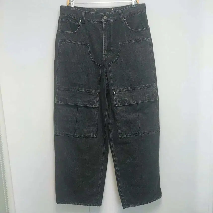 [BUNJANG] Maison Mined Men's Black Hip Hop Wide Fit Jeans (Size 34) / 메종미네드 블랙 힙합 남성 와이드핏 청바지/50사이즈/구제24시/이이