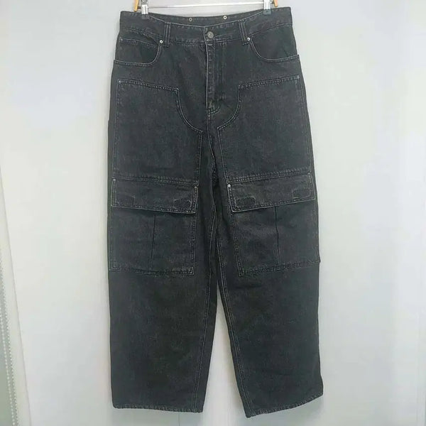 [BUNJANG] Maison Mined Men's Black Hip Hop Wide Fit Jeans (Size 34) / 메종미네드 블랙 힙합 남성 와이드핏 청바지/50사이즈/구제24시/이이