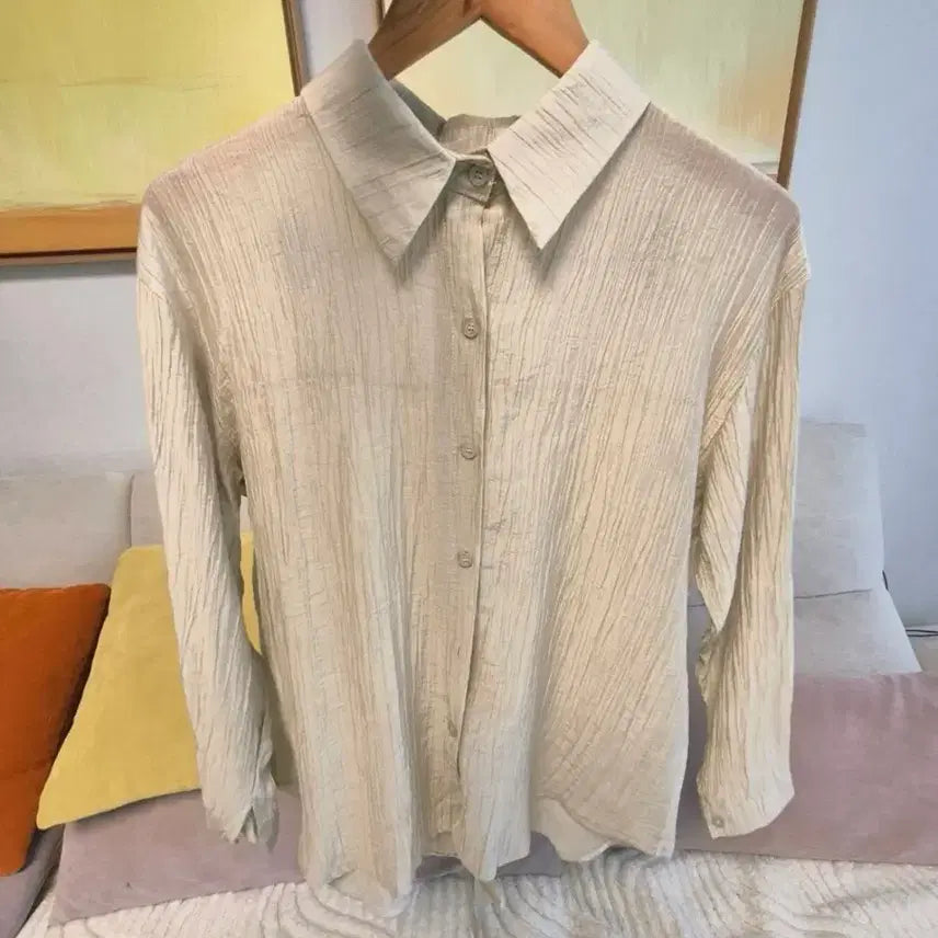 [BUNJANG] Wrinkle Shirt Khaki Beige / 카키베이지 백포인트 링클셔츠