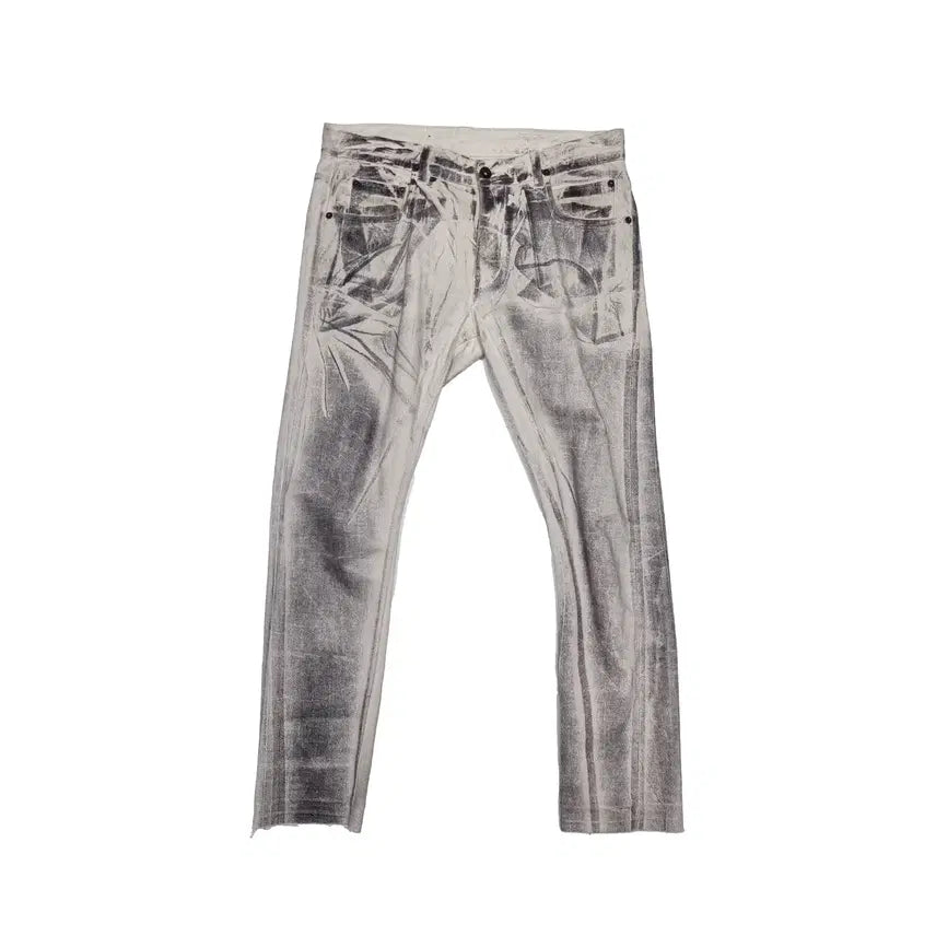 [BUNJANG] Rick Owens Detroit Cut Greyvel Coated Jeans White Size 30 / 릭오웬스 - 디트로이크 컷 그레이벌 코팅진 - 화이트 - 30