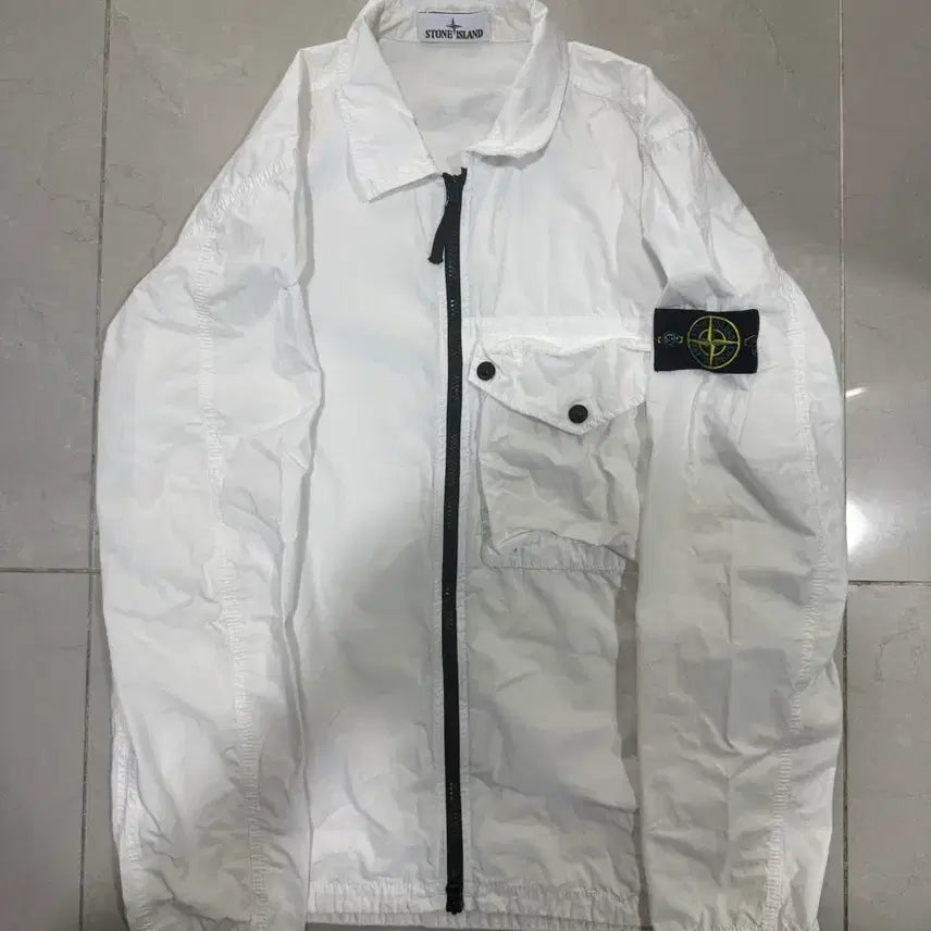 [BUNJANG] Stone Island White Overshirt L Size / [당일출고,L사이즈] 스톤아일랜드 화이트 오버셔츠
