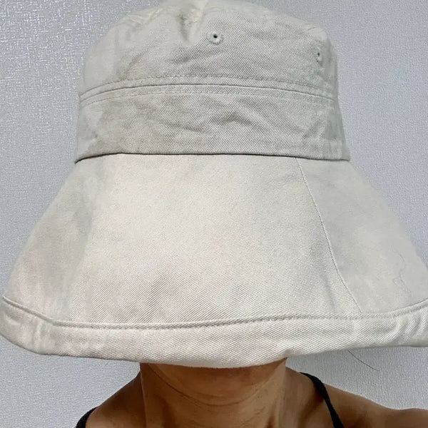 [BUNJANG] Nine West Ivory Wide Brim Bucket Hat / 나인웨스트 아이보리 와이드 챙벙거지 모자