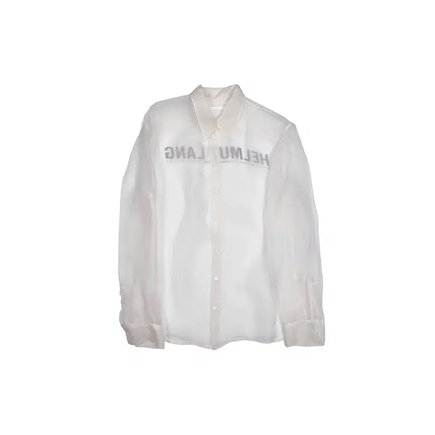 [BUNJANG] Helmut Lang 18FW Silk Logo Shirt White M / 헬무트 랭 - 18FW 실크 로고 셔츠 - 화이트 - M