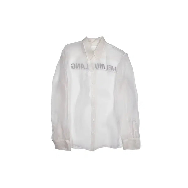 [BUNJANG] Helmut Lang 18FW Silk Logo Shirt White M / 헬무트 랭 - 18FW 실크 로고 셔츠 - 화이트 - M