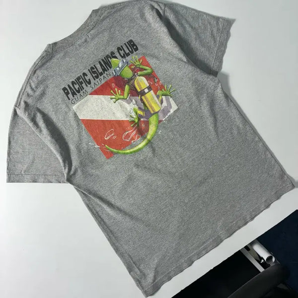 [BUNJANG] The Duck Company 00's Pacific Island Club Gray T-Shirt / The duck company  더덕컴퍼니 00,s 그레이 반팔티