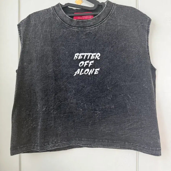 [BUNJANG] BETTER OFF ALONE Oversized Washed Crop Top / BETTER OFF ALONE 오버사이즈 워싱 크롭탑