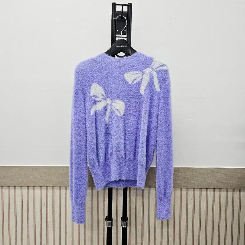 [BUNJANG] MOJO.S.PHINE Ribbon Knit Sweater Lavender / MOJO.S.PHINE 보들보들한 리본니트
