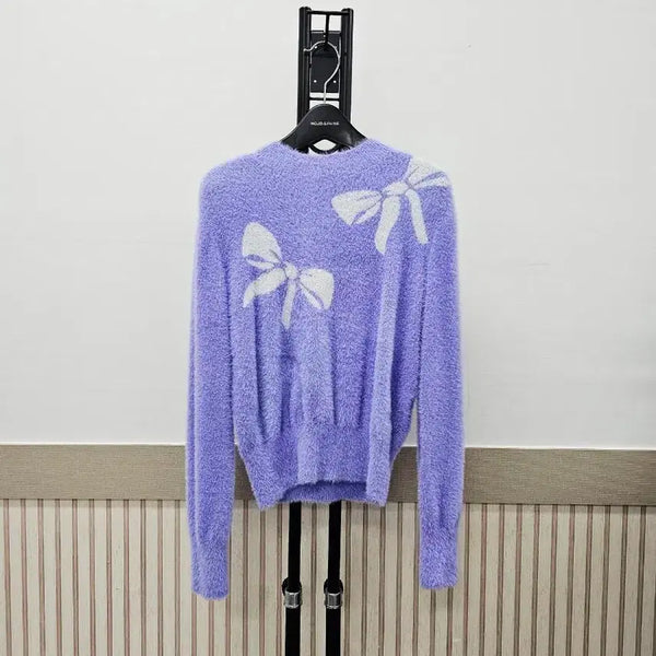 [BUNJANG] MOJO.S.PHINE Ribbon Knit Sweater Lavender / MOJO.S.PHINE 보들보들한 리본니트