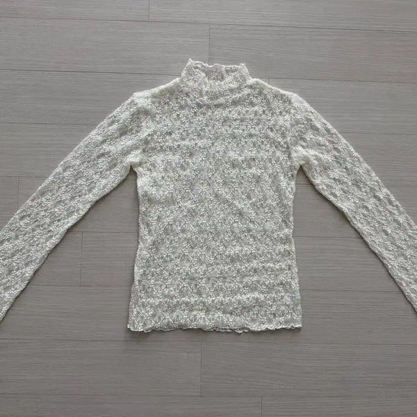 [BUNJANG] Ivory Lace See-Through Top / 아이보리 레이스 시스루 탑