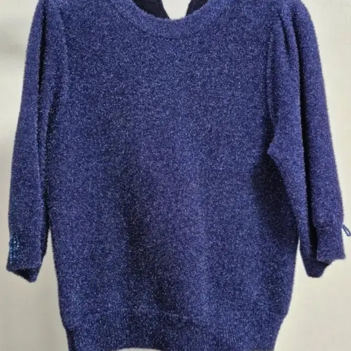 [BUNJANG] Lenibon Blue Puff 7-Sleeve Knit / 레니본 블루 퍼프 7부 니트반짝반짝빚나요55