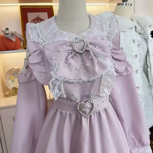 [BUNJANG] Dear My Love Off-Shoulder Dress Pink / 디마럽 디어마이러브 오프숄더 원피스 핑크 양산형 지뢰계 리즈리사 마즈