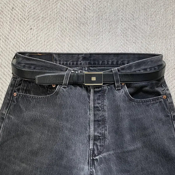 [BUNJANG] Courreges Logo Buckle Leather Belt / Courreges 꾸레쥬 로고 버클 레더벨트