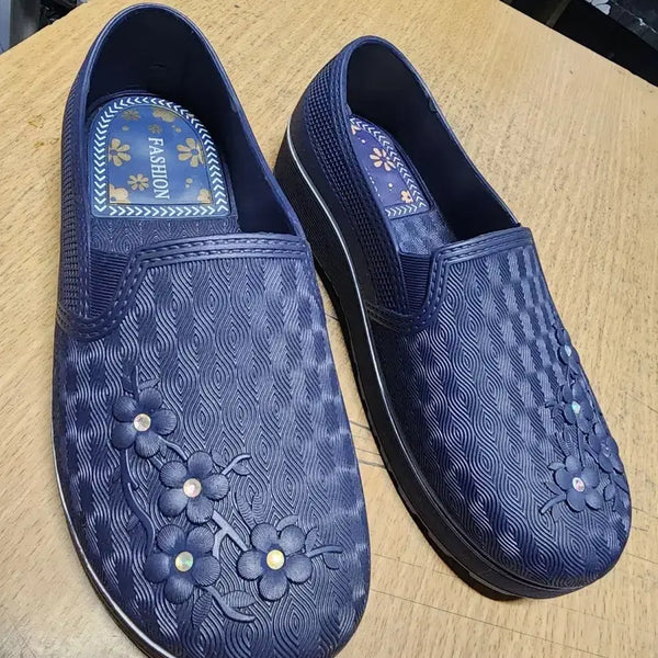 [BUNJANG] Navy Flower Comfortable Women's Flats Size 245mm / 네이비 플라워 여성 편한 신발 245mm