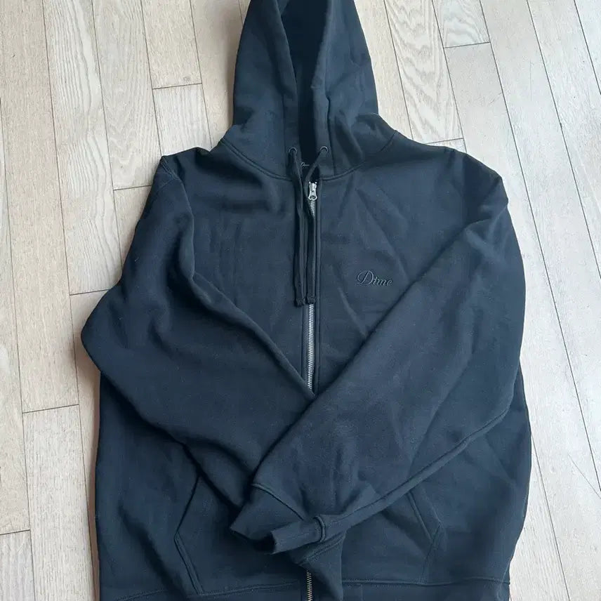 [BUNJANG] Dime Logo Full Zip Hoodie Black / Dime 다임 로고 후드 풀 집업