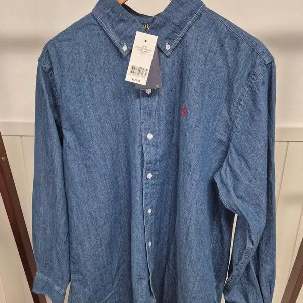 [BUNJANG] Polo Ralph Lauren Classic Fit Denim Shirt Red Pony / 폴로 랄프로렌 클래식핏 데님셔츠(남방) 레드포니 새상품 (남녀공용)