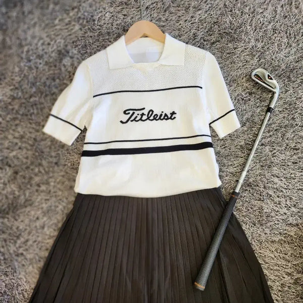 [BUNJANG] Titleist Golf Wear Top + Pleated Skirt Set (Size S) / 타이틀리스트 골프웨어 상의 + 플리츠 스커트 S