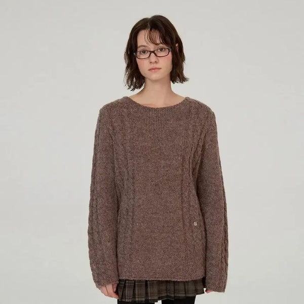 [BUNJANG] Somewhere Butter Summer Cable Long Sleeve Knit Brown / 미개봉)썸웨어버터 썸 케이블 롱 슬리브 니트 판매합니다.