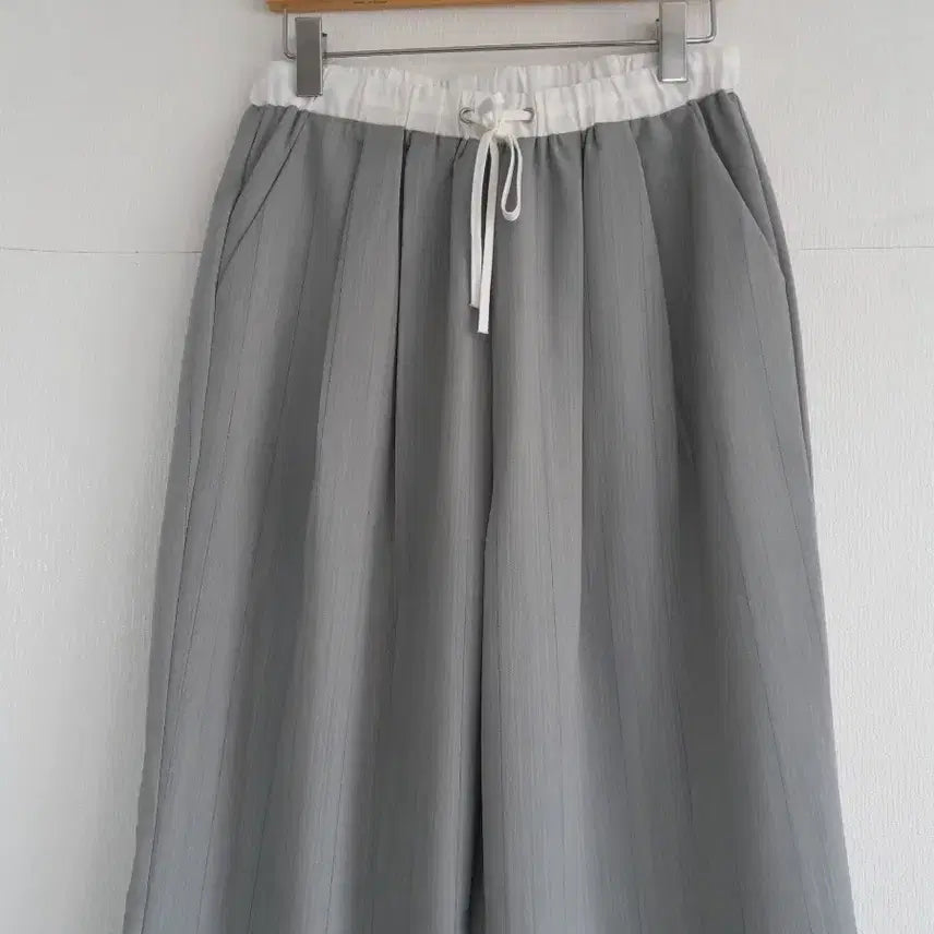 [BUNJANG] Great Life Color-Blocked Wide Pants / 그레이스트라이프배색와이드팬츠