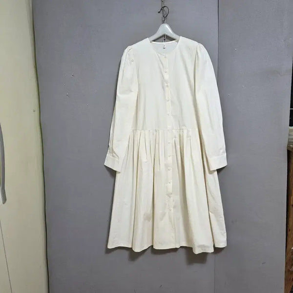 [BUNJANG] Ivory Linen Blend Dress (Size F) / 바스락느낌 아이보리원피스 F  n5502