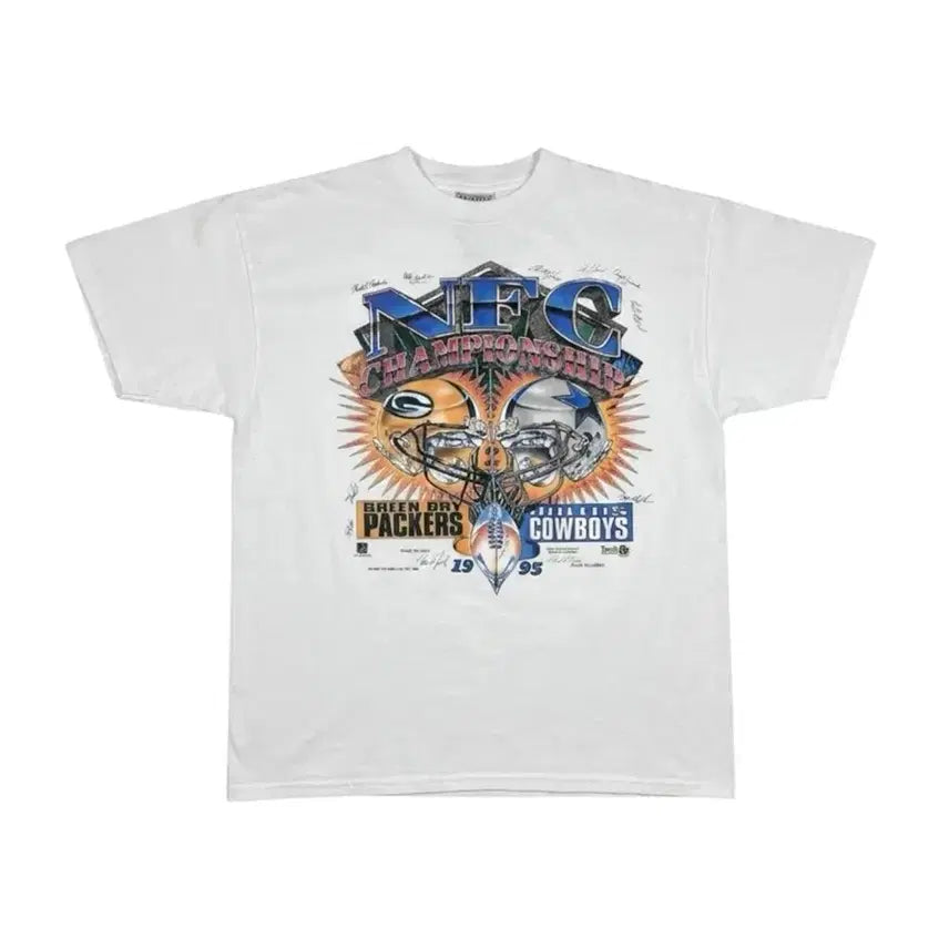 [BUNJANG] NFL 1995 Championship Vintage T-Shirt White / NFL 챔피언쉽 1995 빈티지 티셔츠 화이트