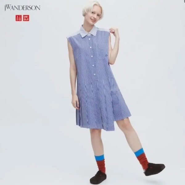 [BUNJANG] Uniqlo x JW Anderson Striped Shirt Dress S / JW앤더슨 유니클로 스트라이프 셔츠원피스 s