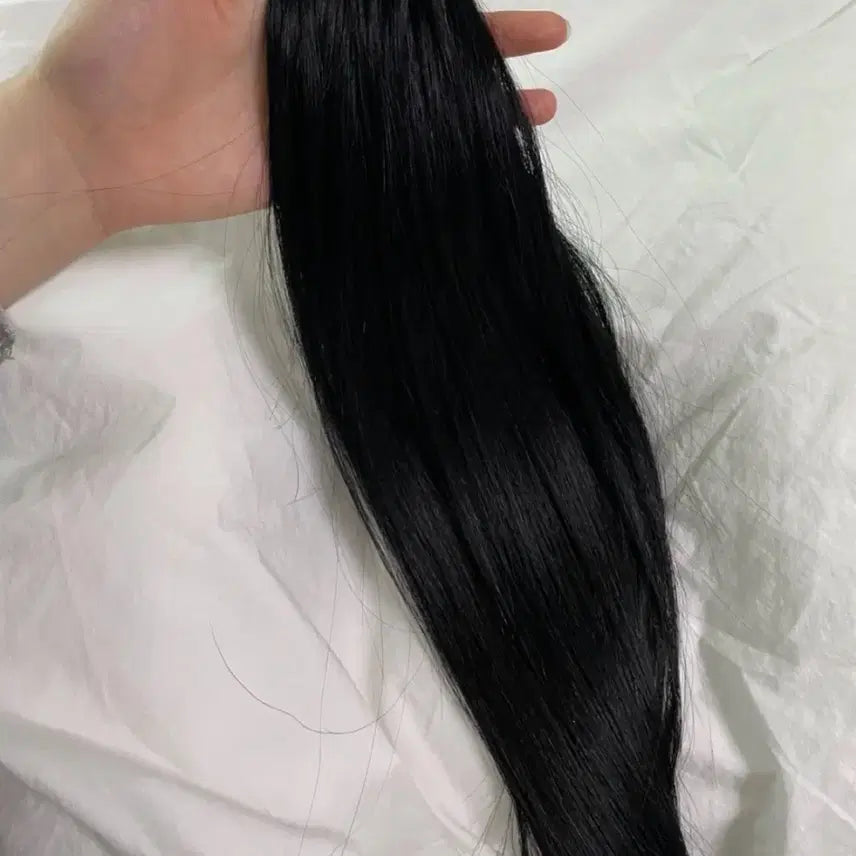 [BUNJANG] No-Tip Remy Human Hair Extensions 20-inch Natural Black 62 Pieces / 노팁 붙임머리 20인치 천연생모  블랙 62피스