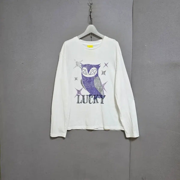 [BUNJANG] Lucky Chouette Oversized Long Sleeve T-Shirt / 럭키슈에뜨 박시핏 긴팔 티셔츠 36  n5509