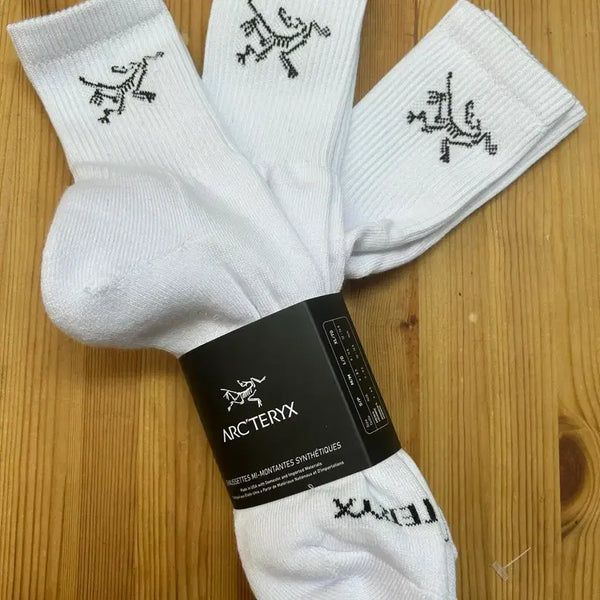 [BUNJANG] Arc'teryx White Sports Socks (Set of 3) / 아크테릭스 스포츠 두툼이 양말
