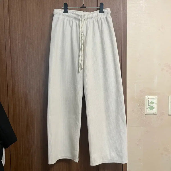 [BUNJANG] Ivory Corduroy Training Pants / 아이보리 코듀로이 팬츠 바지 골덴 트레이닝 바지 츄리닝 바지